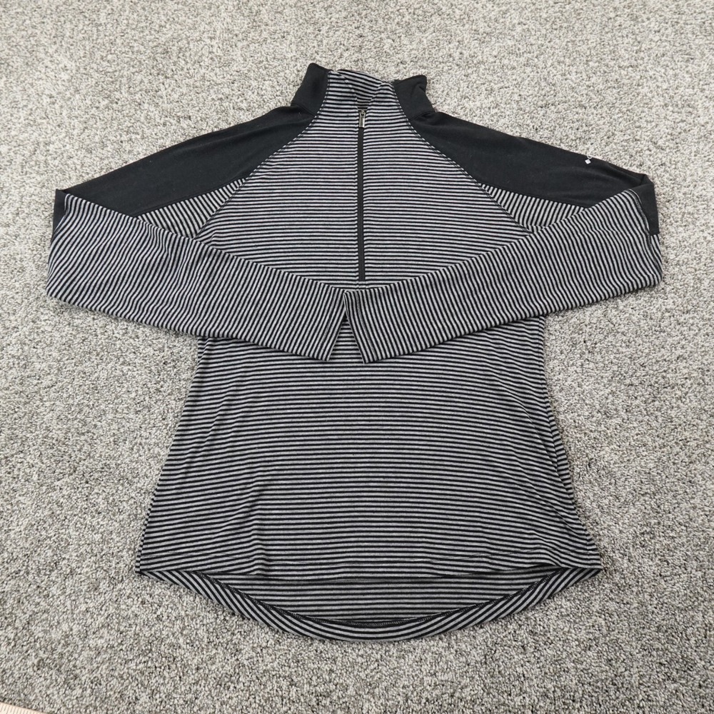 Columbia Sweatshirt Womens M‎ Gray Black Performance Zip Mock Shirt Outdoor Hike